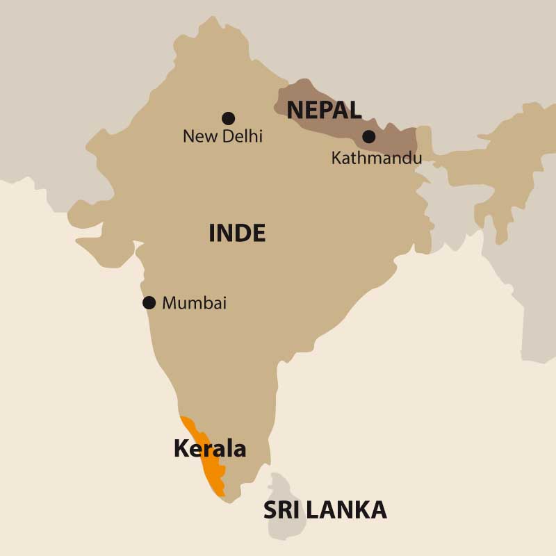 Région du Kerala Inde